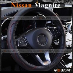 Bọc vô lăng xe Nissan Magnite Da Cao Cấp Lót Cao Su Non - OTOALO