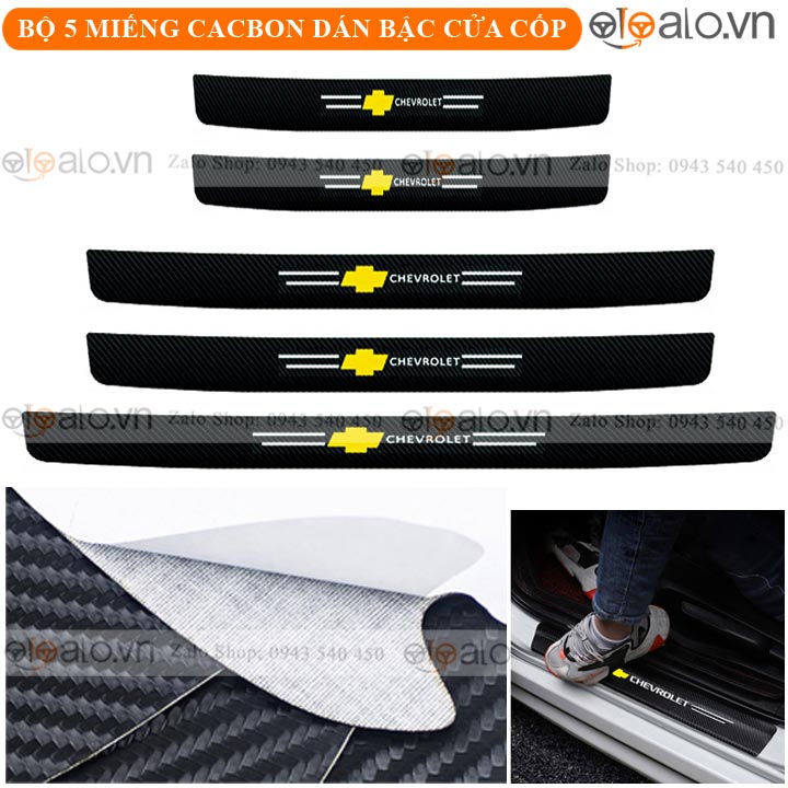 Nẹp cacbon chống xước bậc cốp xe Chevrolet cao cấp - OTOALO