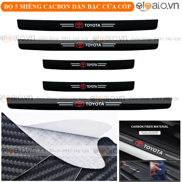 Nẹp cacbon chống xước bậc cốp xe Toyota cao cấp - OTOALO