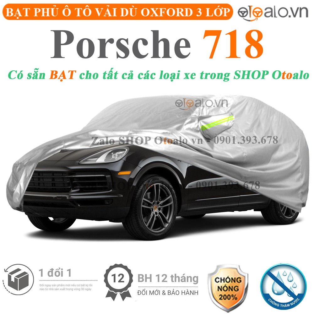 Bạt che phủ xe Porsche 718 3 lớp cao cấp - OTOALO Bạt che phủ xe Porsche 718 3 lớp cao cấp - OTOALO