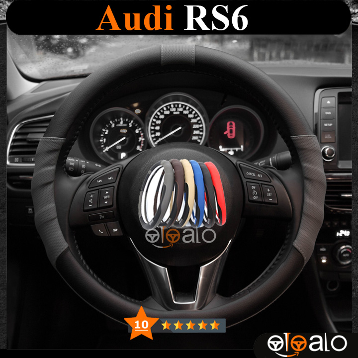 Bọc vô lăng Sparco Audi RS6 da PU cao cấp - OTOALO Bọc vô lăng Sparco Audi RS6 da PU cao cấp - OTOALO