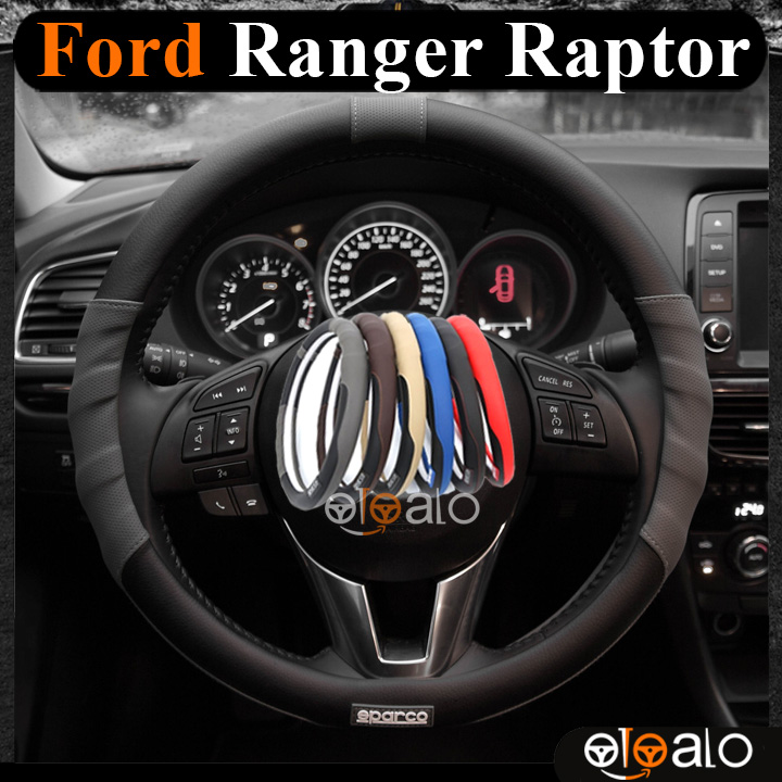 Bọc vô lăng Sparco Ford Ranger Raptor da PU cao cấp - OTOALO Bọc vô lăng Sparco Ford Ranger Raptor da PU cao cấp - OTOALO