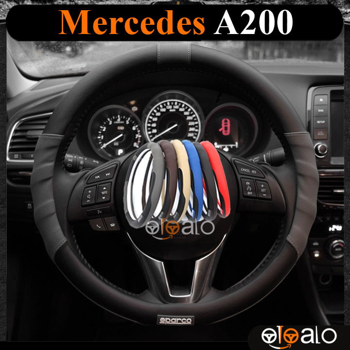 Bọc vô lăng Sparco Mercedes A200 da PU cao cấp - OTOALO Bọc vô lăng Sparco Mercedes A200 da PU cao cấp - OTOALO