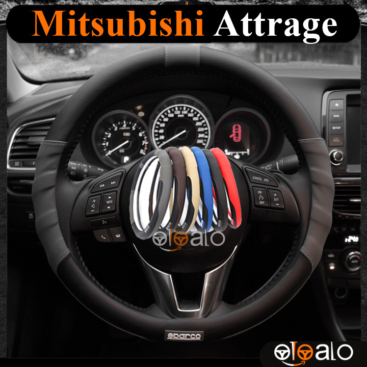 Bọc vô lăng Sparco Mitsubishi Attrage da PU cao cấp - OTOALO Bọc vô lăng Sparco Mitsubishi Attrage da PU cao cấp - OTOALO
