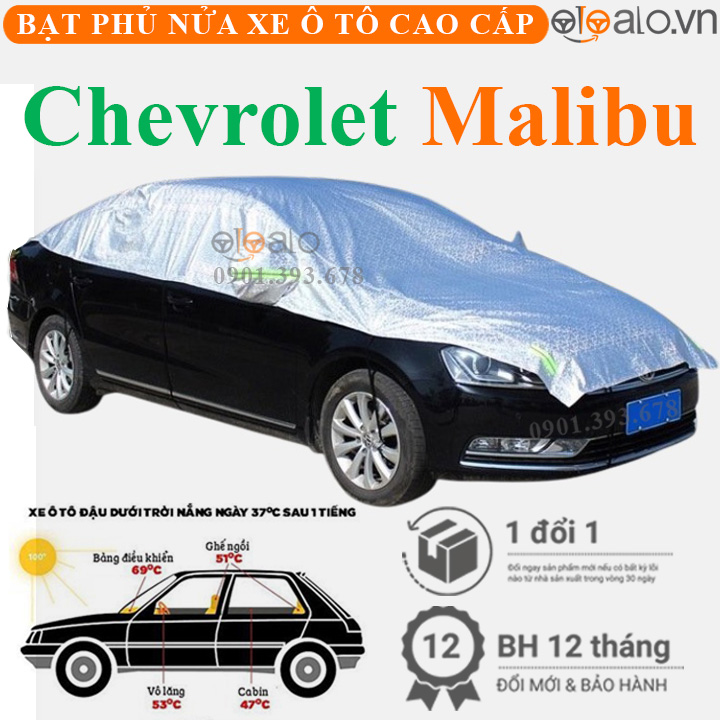 Bạt phủ nóc xe Chevrolet Malibu vải dù 3 lớp - OTOALO Bạt phủ nóc xe Chevrolet Malibu vải dù 3 lớp - OTOALO