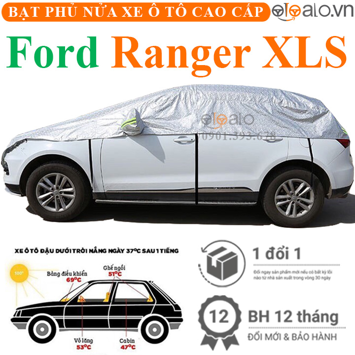 Bạt phủ nóc xe Ford Ranger XLS vải dù 3 lớp - OTOALO Bạt phủ nóc xe Ford Ranger XLS vải dù 3 lớp - OTOALO