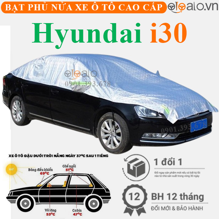 Bạt phủ nóc xe Hyundai I30 vải dù 3 lớp - OTOALO Bạt phủ nóc xe Hyundai I30 vải dù 3 lớp - OTOALO