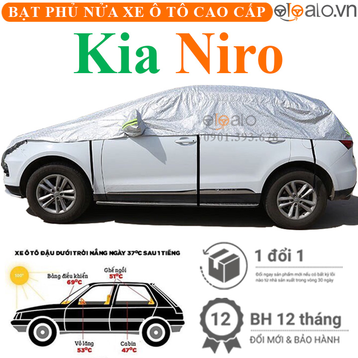 Bạt phủ nóc xe Kia Niro vải dù 3 lớp - OTOALO Bạt phủ nóc xe Kia Niro vải dù 3 lớp - OTOALO