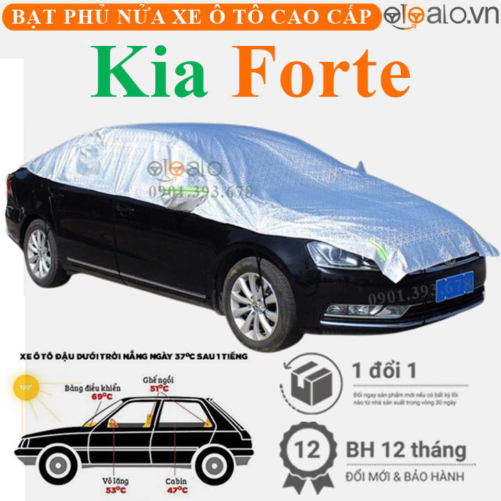 Bạt phủ nóc xe Kia Forte vải dù 3 lớp - OTOALO Bạt phủ nóc xe Kia Forte vải dù 3 lớp - OTOALO