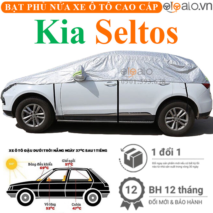Bạt phủ nóc xe Kia Seltos vải dù 3 lớp - OTOALO Bạt phủ nóc xe Kia Seltos vải dù 3 lớp - OTOALO