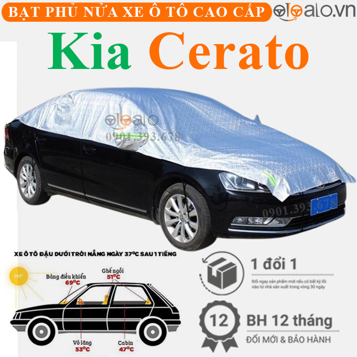 Bạt phủ nóc xe Kia Cerato vải dù 3 lớp - OTOALO Bạt phủ nóc xe Kia Cerato vải dù 3 lớp - OTOALO