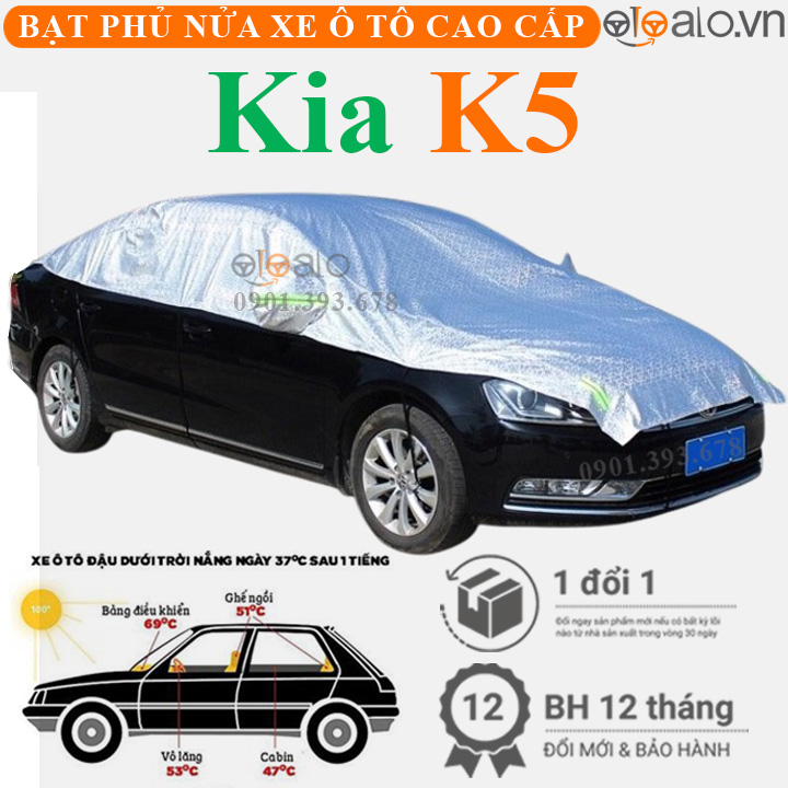 Bạt phủ nóc xe Kia K5 vải dù 3 lớp - OTOALO Bạt phủ nóc xe Kia K5 vải dù 3 lớp - OTOALO