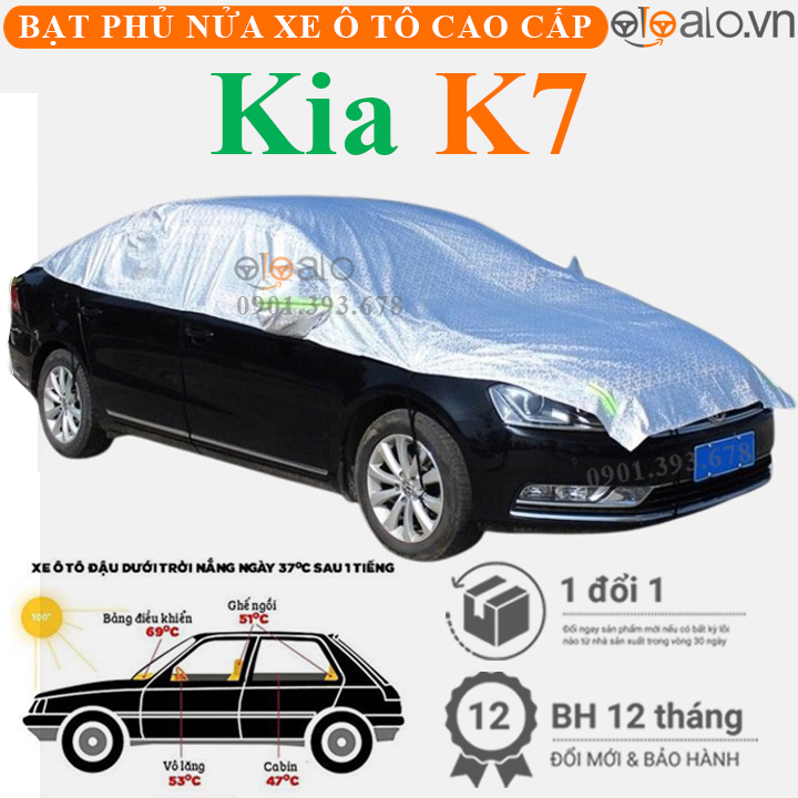 Bạt phủ nóc xe Kia K7 vải dù 3 lớp - OTOALO Bạt phủ nóc xe Kia K7 vải dù 3 lớp - OTOALO