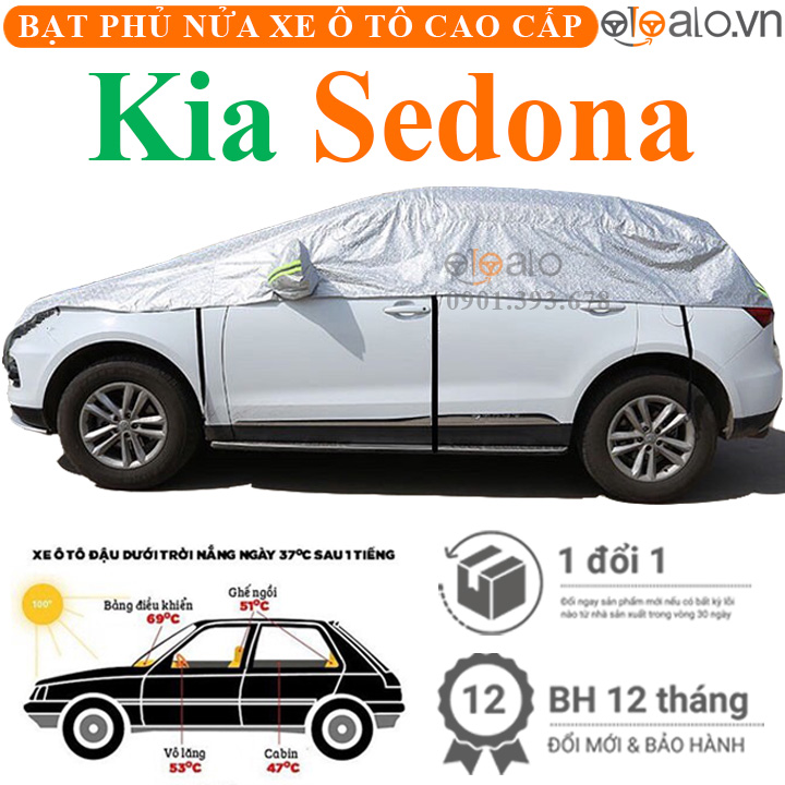 Bat-nua-xe-Kia-sedona Bạt phủ nóc xe Kia Sedona vải dù 3 lớp - OTOALO