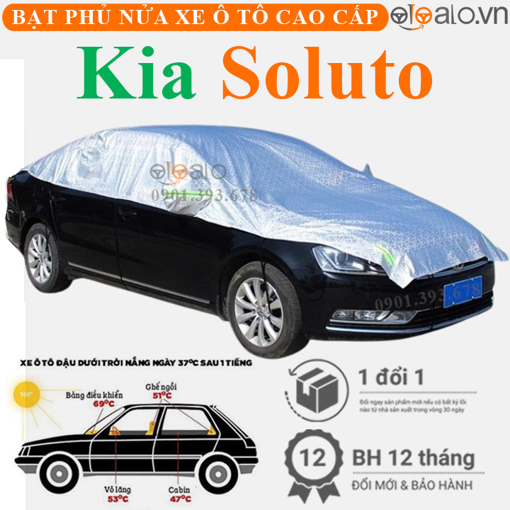 Bat-nua-xe-Kia-soluto Bạt phủ nóc xe Kia Soluto vải dù 3 lớp - OTOALO