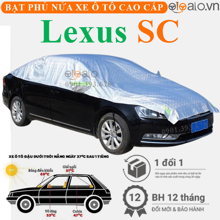 Bạt phủ nóc xe Lexus SC vải dù 3 lớp - OTOALO Bạt phủ nóc xe Lexus SC vải dù 3 lớp - OTOALO