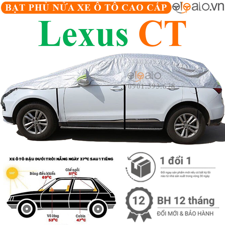 Bạt phủ nóc xe Lexus CT 200h vải dù 3 lớp - OTOALO Bạt phủ nóc xe Lexus CT 200h vải dù 3 lớp - OTOALO