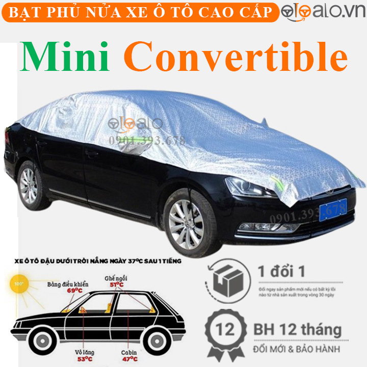 Bạt phủ nóc xe Mini Convertible vải dù 3 lớp - OTOALO Bạt phủ nóc xe Mini Convertible vải dù 3 lớp - OTOALO