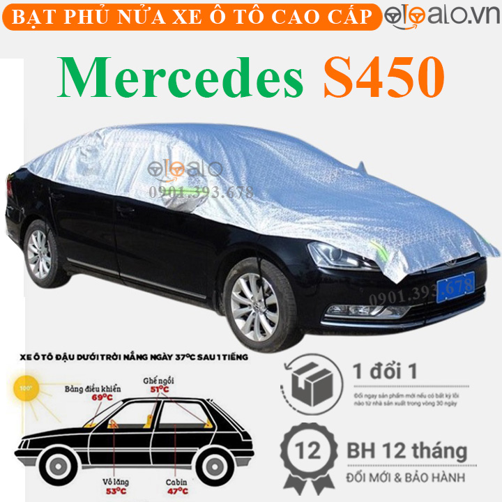 Bạt phủ nóc xe Mercedes Benz S450 vải dù 3 lớp - OTOALO Bạt phủ nóc xe Mercedes Benz S450 vải dù 3 lớp - OTOALO