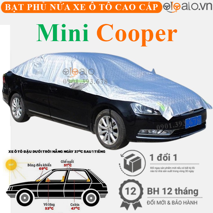 Bạt phủ nóc xe Mini Cooper vải dù 3 lớp - OTOALO Bạt phủ nóc xe Mini Cooper vải dù 3 lớp - OTOALO