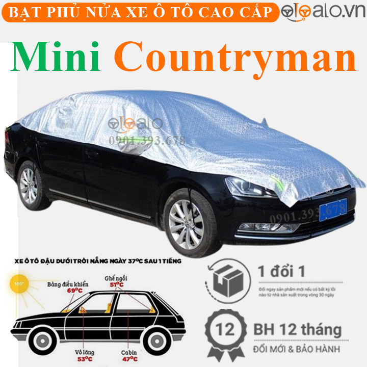 Bạt phủ nóc xe Mini Countryman vải dù 3 lớp - OTOALO Bạt phủ nóc xe Mini Countryman vải dù 3 lớp - OTOALO