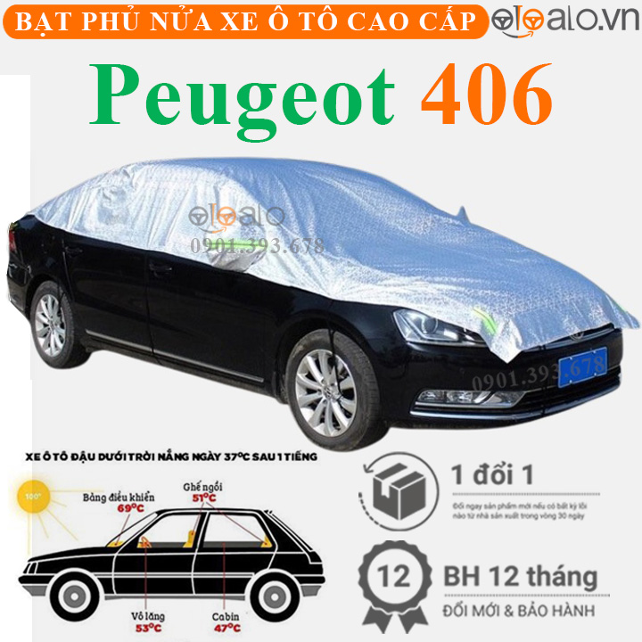 Bạt phủ nóc xe Peugeot 406 vải dù 3 lớp - OTOALO Bạt phủ nóc xe Peugeot 406 vải dù 3 lớp - OTOALO