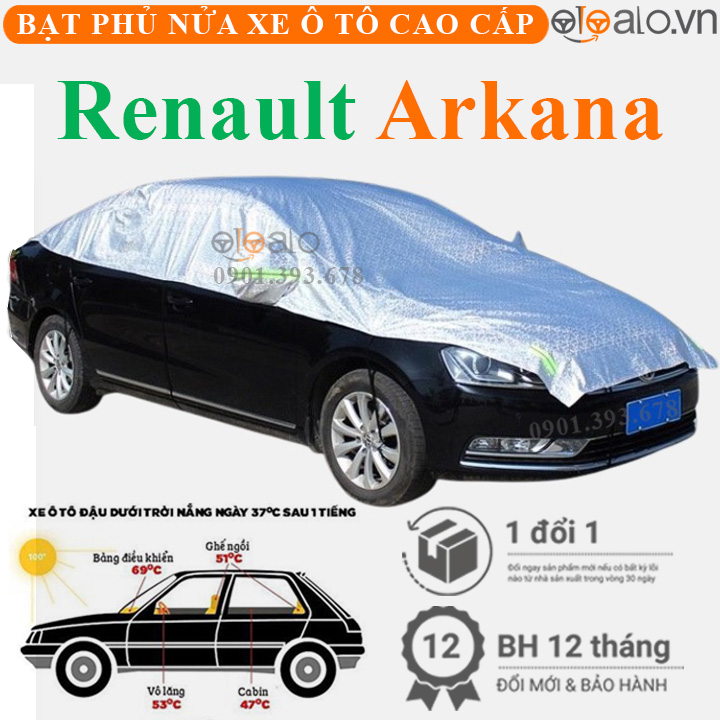 Bạt phủ nóc xe Renault Arkana vải dù 3 lớp - OTOALO Bạt phủ nóc xe Renault Arkana vải dù 3 lớp - OTOALO