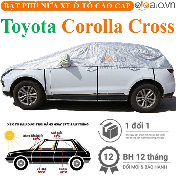 Bạt phủ nóc xe Toyota Corolla Cross vải dù 3 lớp - OTOALO Bạt phủ nóc xe Toyota Corolla Cross vải dù 3 lớp - OTOALO