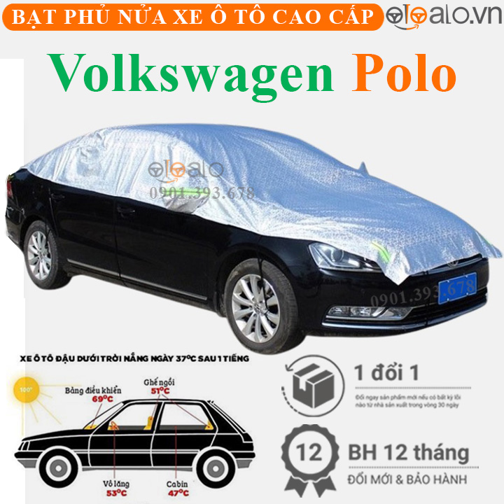 Bạt phủ nóc xe Volkswagen Polo Sedan vải dù 3 lớp - OTOALO Bạt phủ nóc xe Volkswagen Polo Sedan vải dù 3 lớp - OTOALO