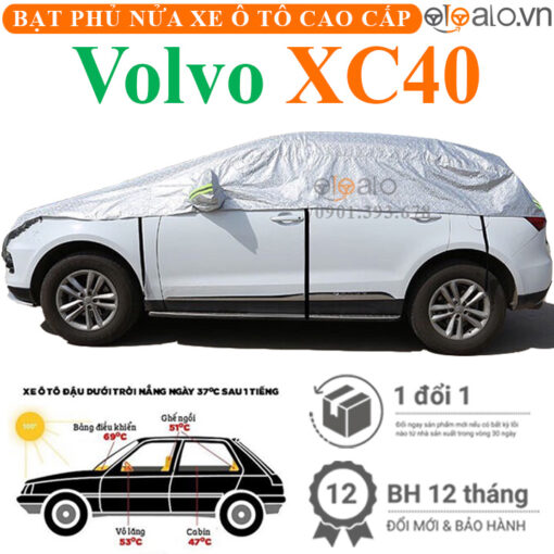 Bạt phủ nóc xe Volvo XC40 vải dù 3 lớp - OTOALO