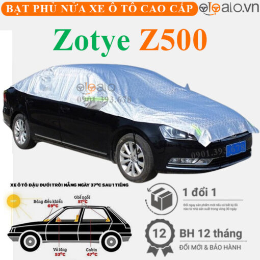 Bạt phủ nóc xe Zotye Z500 vải dù 3 lớp - OTOALO
