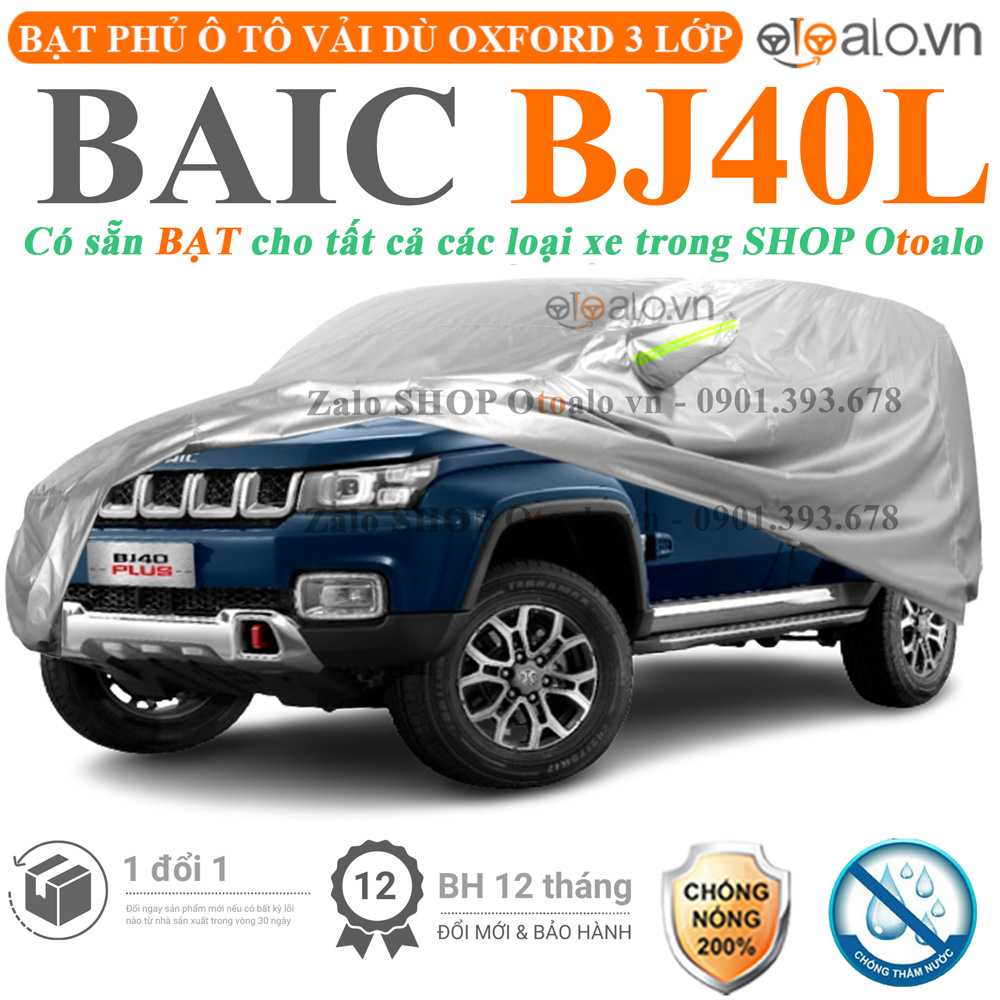 Bạt che phủ xe BAIC BJ40L 3 lớp cao cấp - OTOALO Bạt che phủ xe BAIC BJ40L 3 lớp cao cấp - OTOALO