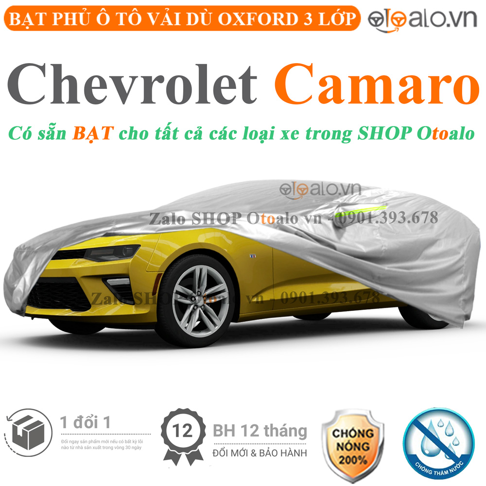 Bạt che phủ xe Chevrolet Camaro 3 lớp cao cấp - OTOALO Bạt che phủ xe Chevrolet Camaro 3 lớp cao cấp - OTOALO