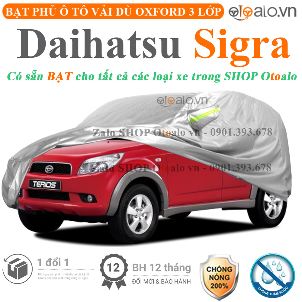 Bạt che phủ xe Daihatsu Sigra 3 lớp cao cấp - OTOALO Bạt che phủ xe Daihatsu Sigra 3 lớp cao cấp - OTOALO