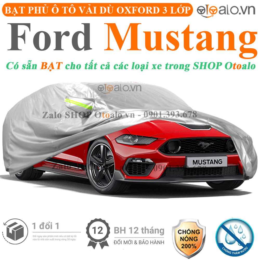 Bạt che phủ xe Ford Mustang 3 lớp cao cấp - OTOALO Bạt che phủ xe Ford Mustang 3 lớp cao cấp - OTOALO