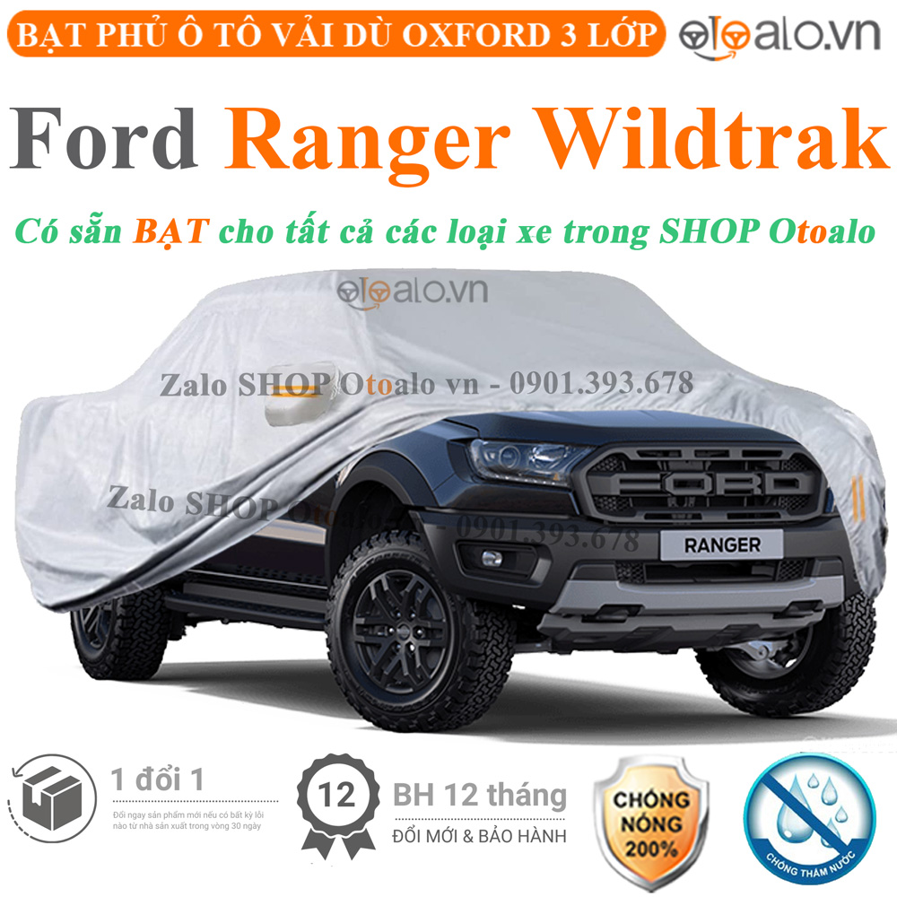 Bạt che phủ xe Ford Ranger Wildtrak 3 lớp cao cấp - OTOALO Bạt che phủ xe Ford Ranger Wildtrak 3 lớp cao cấp - OTOALO