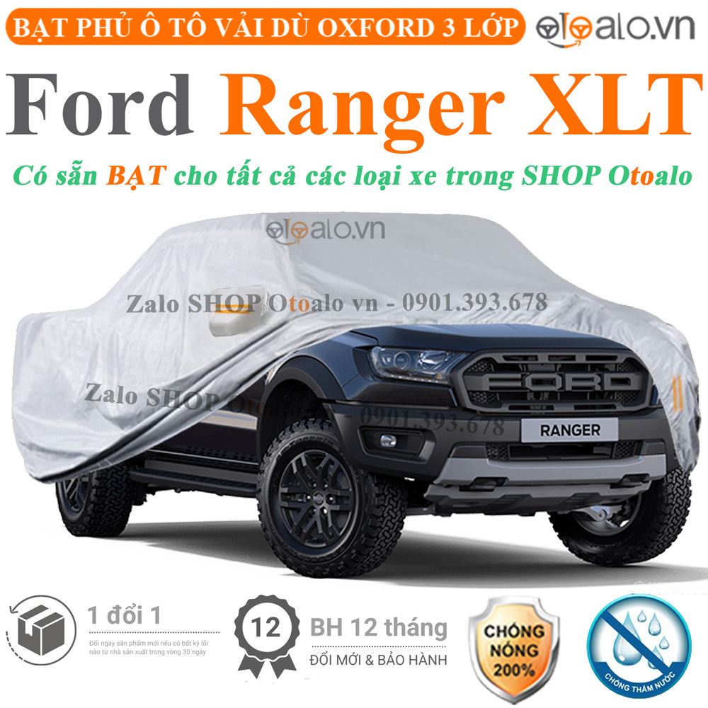 Bạt che phủ xe Ford Ranger XLT 3 lớp cao cấp - OTOALO Bạt che phủ xe Ford Ranger XLT 3 lớp cao cấp - OTOALO