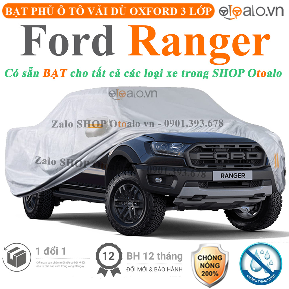 Bạt che phủ xe Ford Ranger 3 lớp cao cấp - OTOALO Bạt che phủ xe Ford Ranger 3 lớp cao cấp - OTOALO