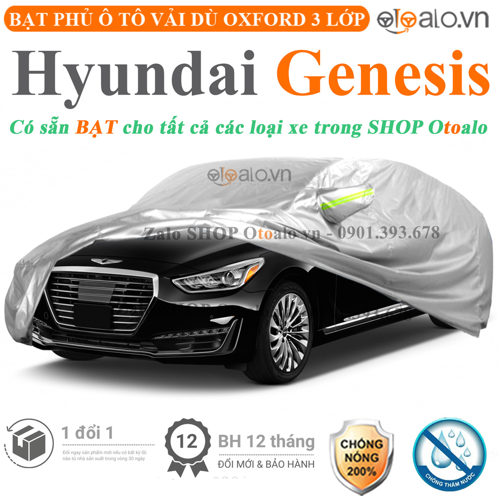 Bạt che phủ xe Hyundai Genesis 3 lớp cao cấp - OTOALO Bạt che phủ xe Hyundai Genesis 3 lớp cao cấp - OTOALO
