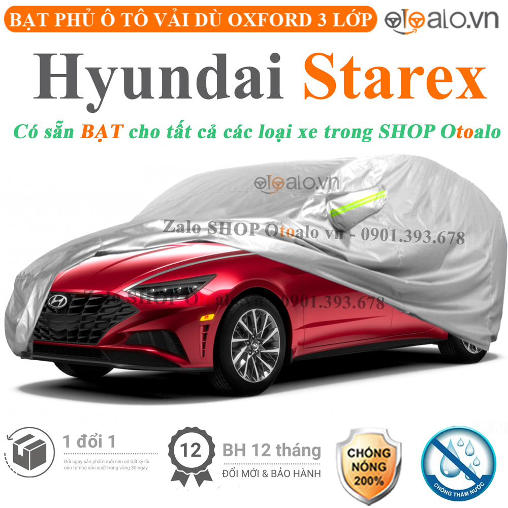 Bạt che phủ xe Hyundai Starex 3 lớp cao cấp - OTOALO Bạt che phủ xe Hyundai Starex 3 lớp cao cấp - OTOALO