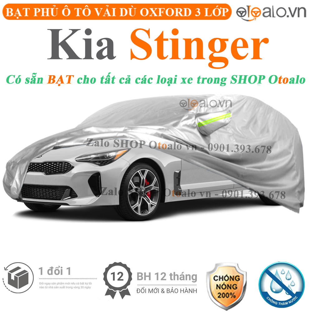 Bạt che phủ xe Kia Stinger 3 lớp cao cấp - OTOALO Bạt che phủ xe Kia Stinger 3 lớp cao cấp - OTOALO