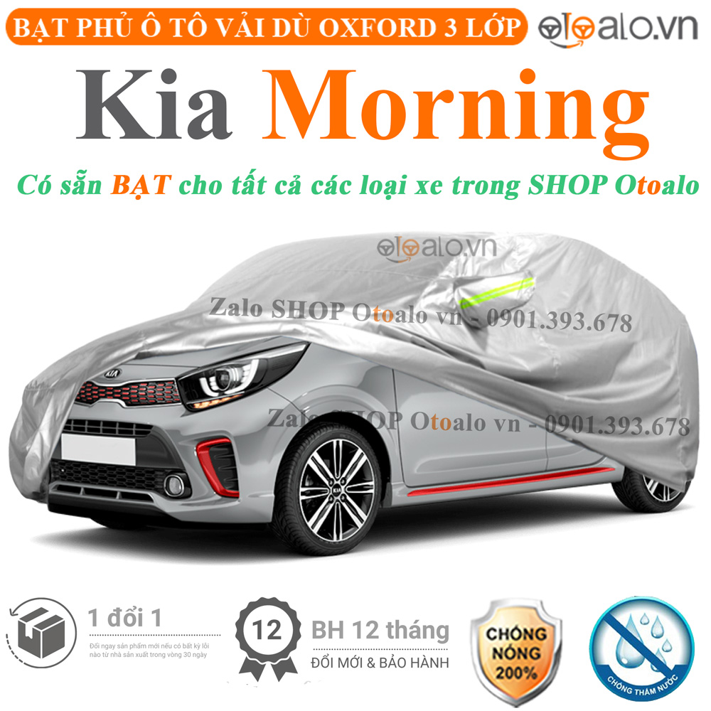Bạt che phủ xe Kia Morning 3 lớp cao cấp - OTOALO Bạt che phủ xe Kia Morning 3 lớp cao cấp - OTOALO