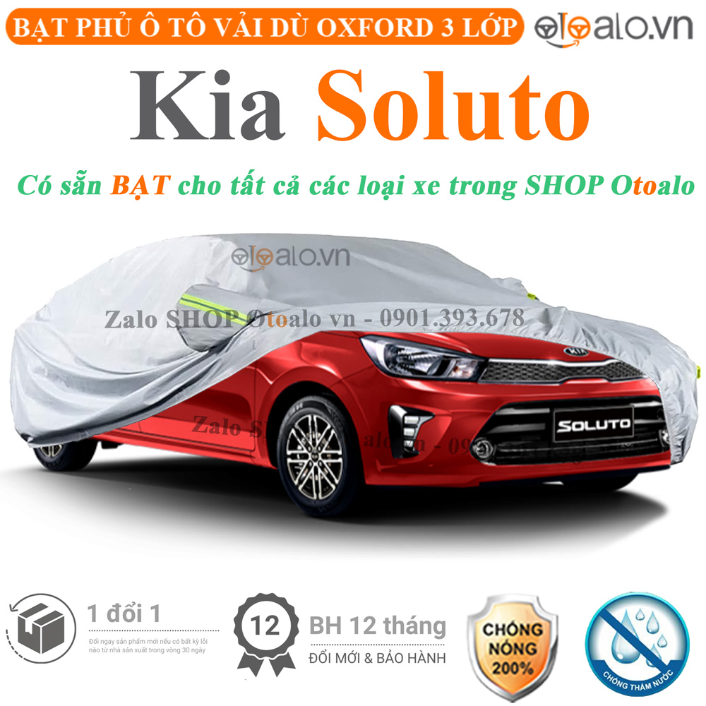 Bạt che phủ xe Kia Soluto 3 lớp cao cấp - OTOALO Bạt che phủ xe Kia Soluto 3 lớp cao cấp - OTOALO