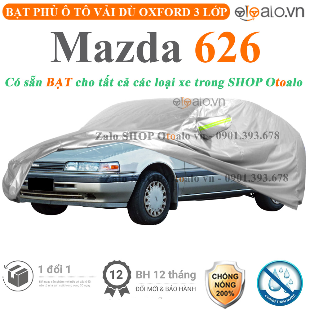 Bạt che phủ xe Mazda 626 3 lớp cao cấp - OTOALO Bạt che phủ xe Mazda 626 3 lớp cao cấp - OTOALO