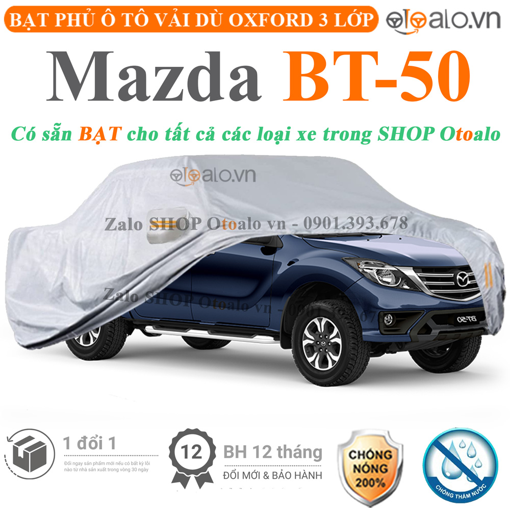 Bạt che phủ xe Mazda BT50 3 lớp cao cấp - OTOALO Bạt che phủ xe Mazda BT50 3 lớp cao cấp - OTOALO