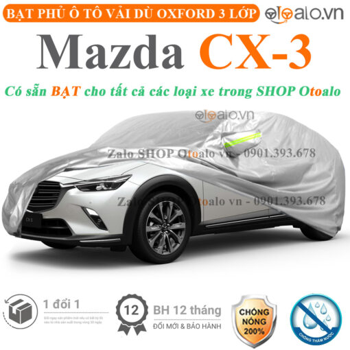 Bạt che phủ xe Mazda CX3 3 lớp cao cấp - OTOALO