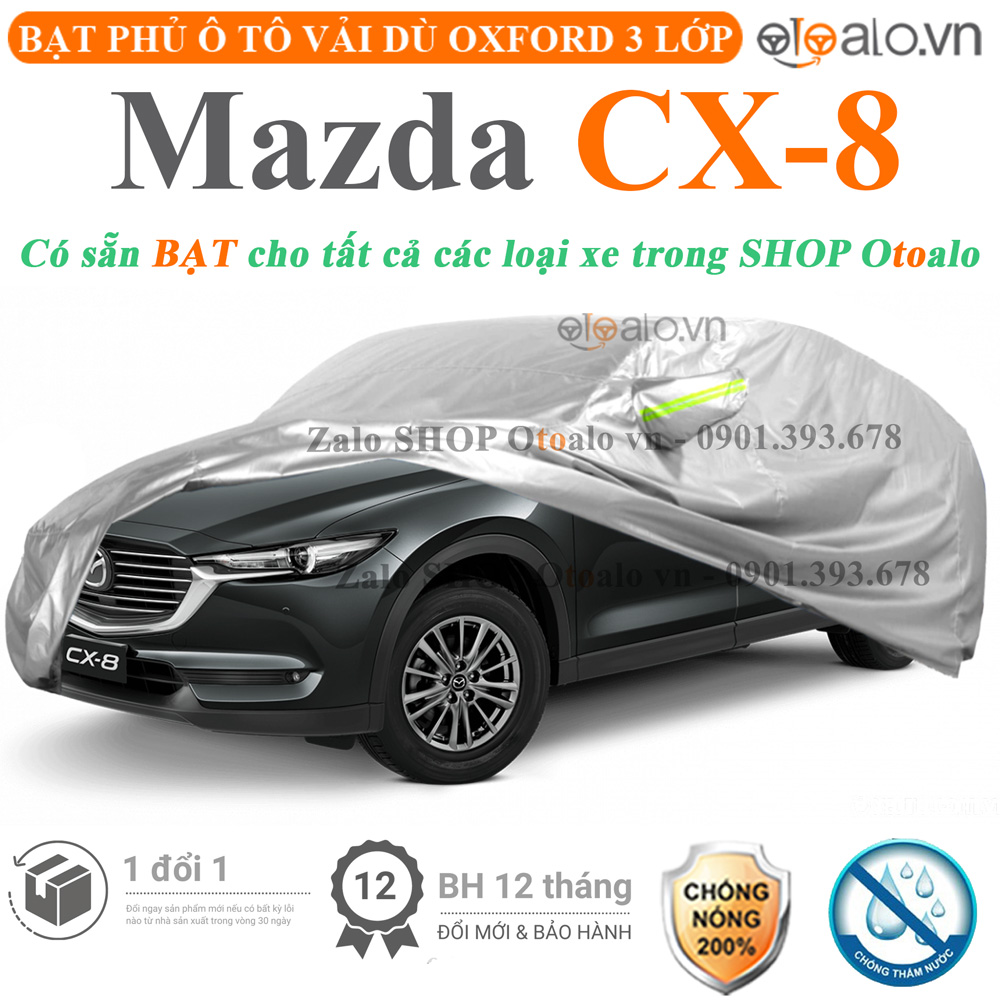 Bạt che phủ xe Mazda CX8 3 lớp cao cấp - OTOALO Bạt che phủ xe Mazda CX8 3 lớp cao cấp - OTOALO