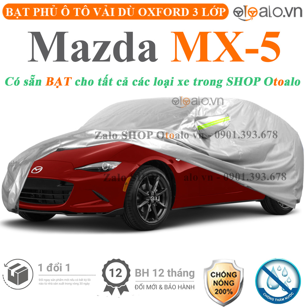 Bạt che phủ xe Mazda MX5 3 lớp cao cấp - OTOALO Bạt che phủ xe Mazda MX5 3 lớp cao cấp - OTOALO