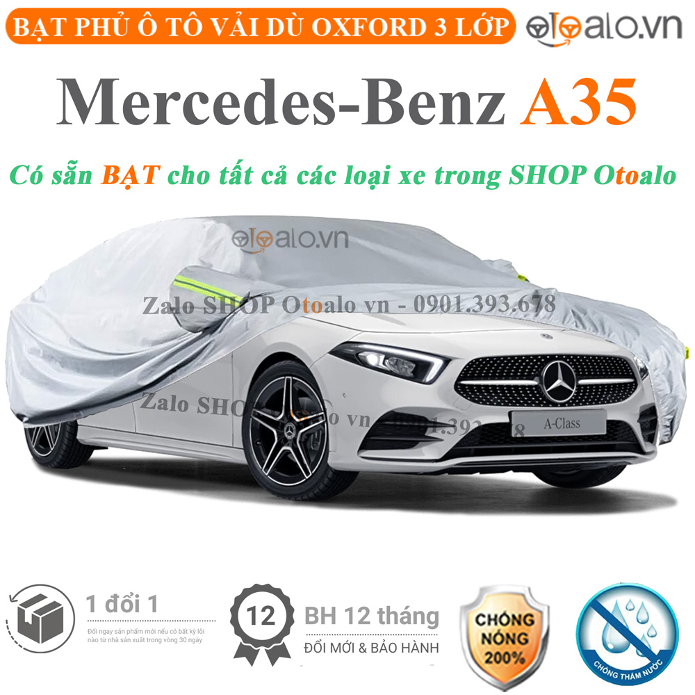 Bạt che phủ xe Mercedes Benz A35 3 lớp cao cấp - OTOALO Bạt che phủ xe Mercedes Benz A35 3 lớp cao cấp - OTOALO
