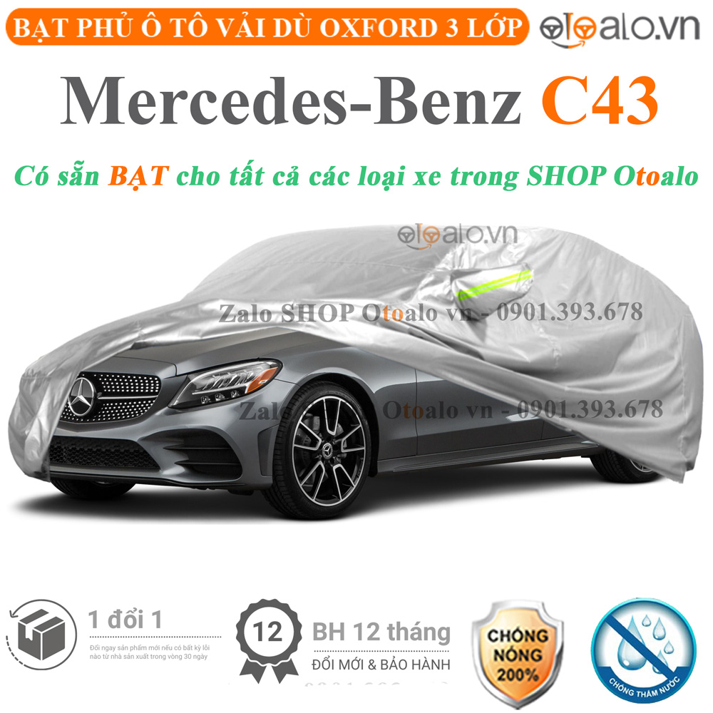 Bạt che phủ xe Mercedes C43 3 lớp cao cấp - OTOALO Bạt che phủ xe Mercedes C43 3 lớp cao cấp - OTOALO